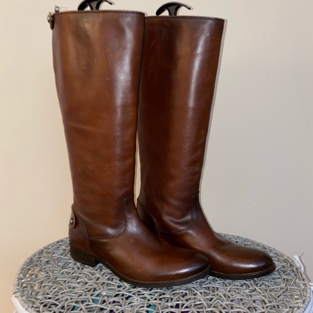 Frye Melissa Button Back Tall Boot in Cognac